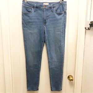Madewell 9” Mid Rise Skinny Jeans Medium Wash